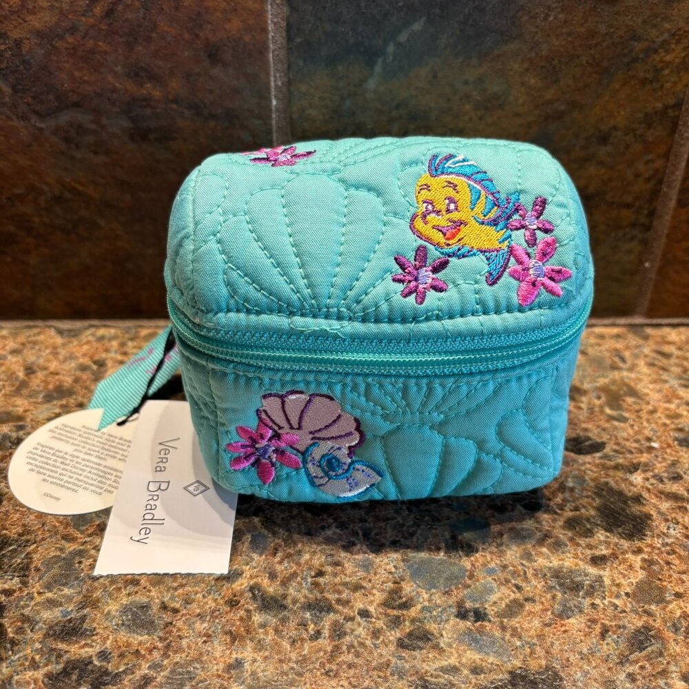 New Vera Bradley x Disney Little Mermaid Mini Travel Accessory Chest Ariel Ltd